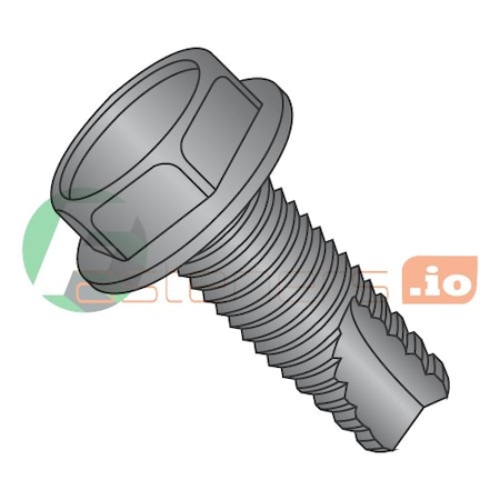 Newport Fasteners Thread Cutting Screw, #8-32 x 1/2 in, Black Oxide Steel Hex Head Hex Drive, 10000 PK 922786